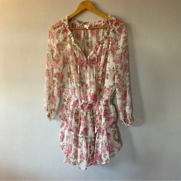 LoveShackFancy Popover Mini Dress Blushing Rose Size XS - Picture 3 of 7